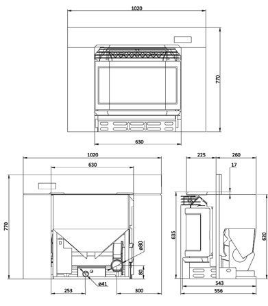 Dimensiones Eco I insert 13,5 kW