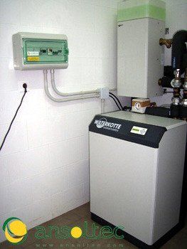 Bomba de calor geotérmica, cuadro eléctrico y módulo de impulsión