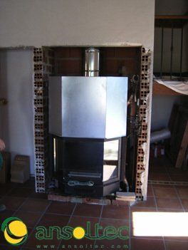 Termoestufa conectada a sistema de calefacción