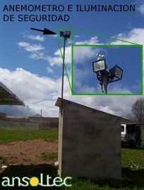 Anemómetro y alumbrado disuasorio