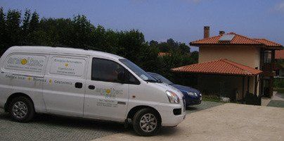 Vista captador sobre tejado