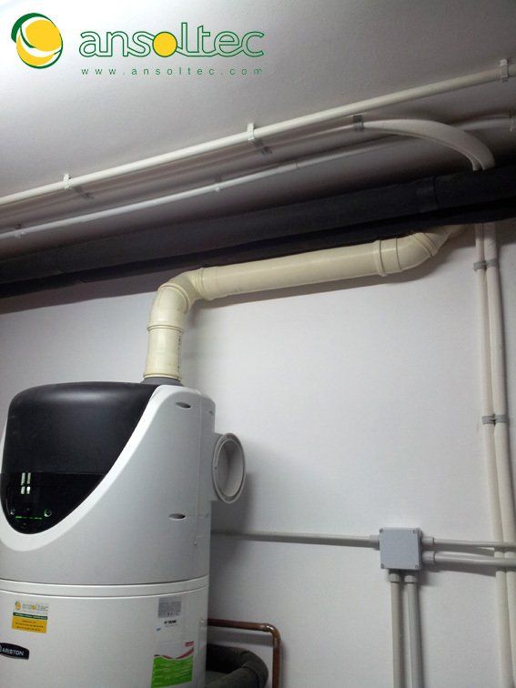 Salida de aire canalizada desde aerotermo