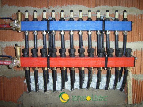 Vista frontal del Colector de suelo radiante