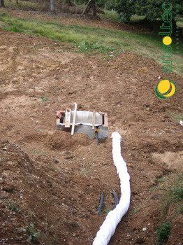 Arqueta del colector y captación tapada