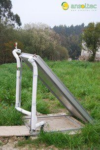 Vista lateral de la estructura en acero galvanizado