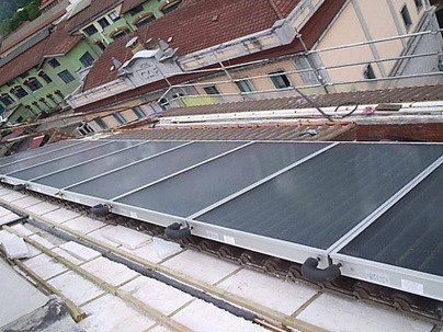 Captadores superpuestos en tejado