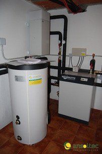 Cuarto con bomba de calor geotérmica