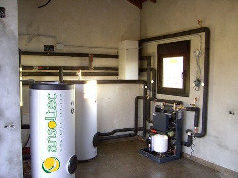 Instalación de bomba geotermica con depósitos de inercia y ACS