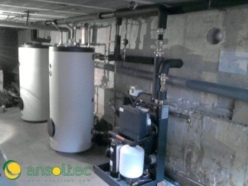 Interior de bomba de calor geotérmica