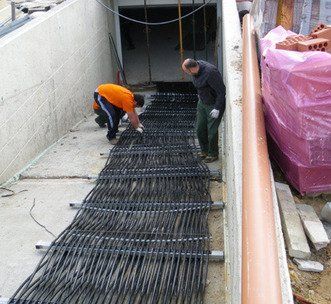 Montaje de barrera en soportes