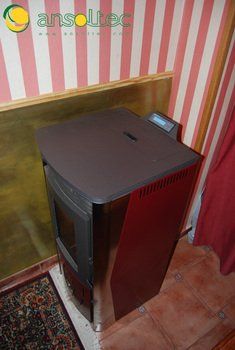 Vista lateral de la estufa