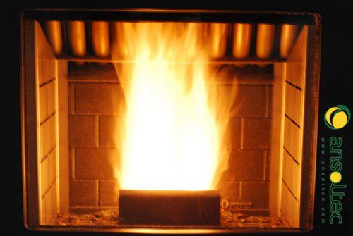 Vista del hogar de estufa Ecoforest Suez canalizable