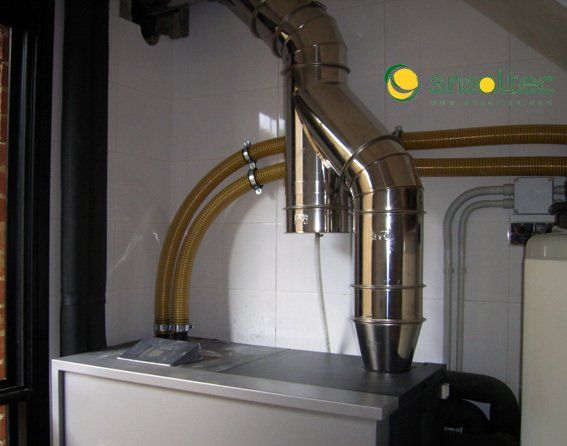 Salida de humos de caldera de biomasa