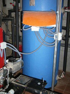 Depósito de inercia y regulación de suelo radiante