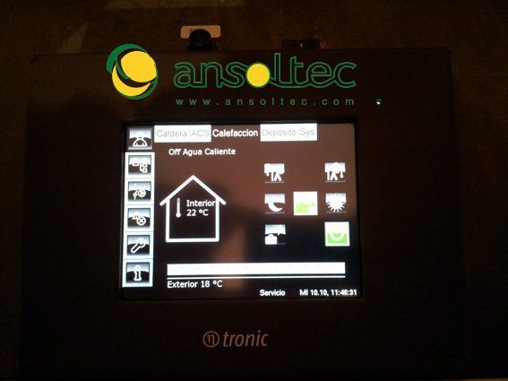 Pantalla de control de temperatura