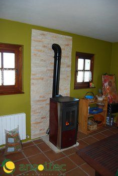 Vista de estufa en el salón