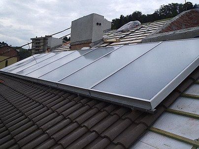 Captadores superpuestos en tejado