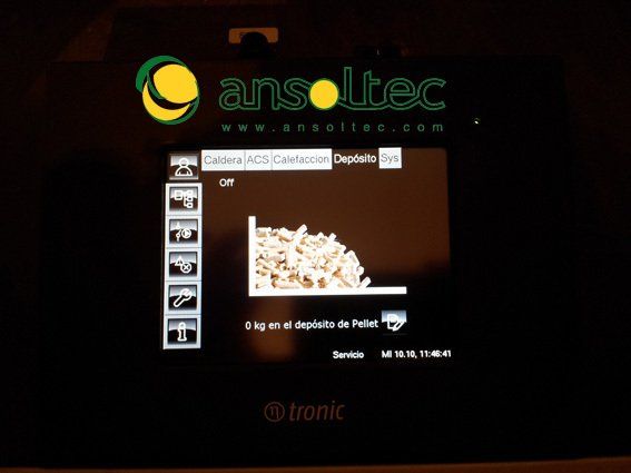 Pantalla de control de silo